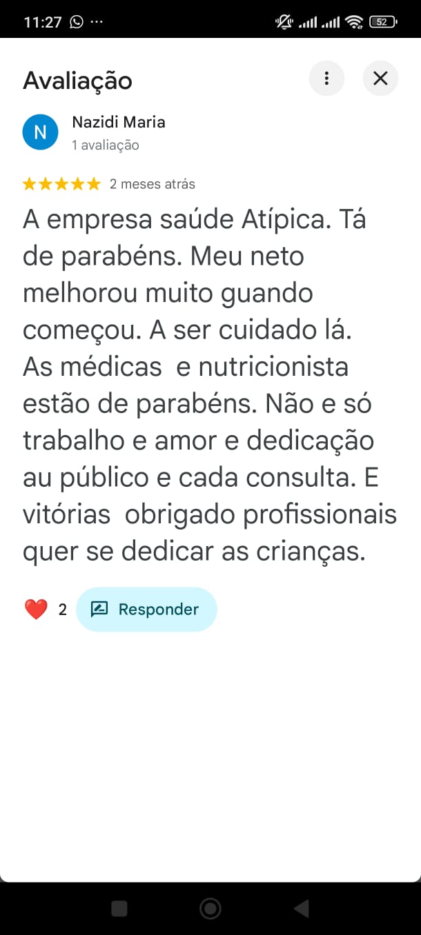 Avaliação no Google 1