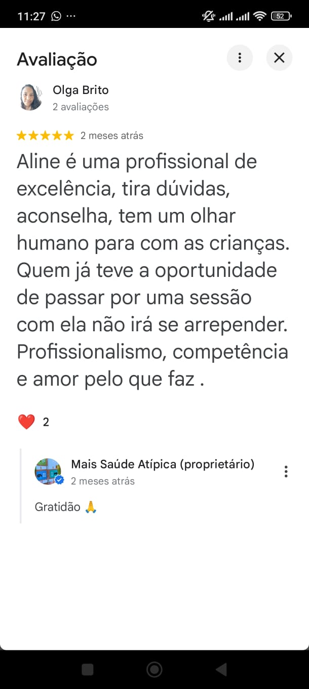 Avaliação no Google 2