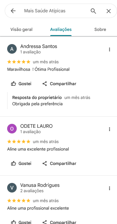 Avaliação no Google 6