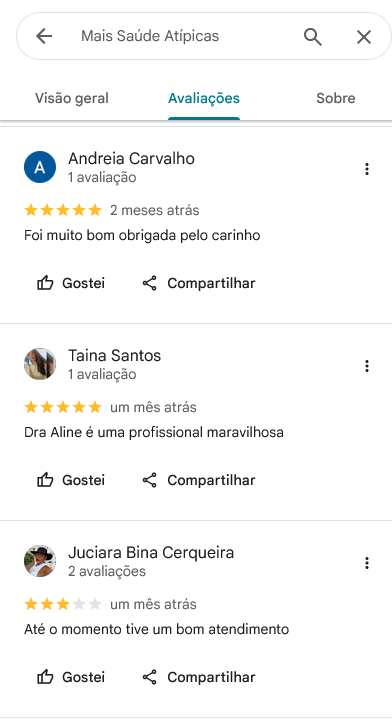 Avaliação no Google 7