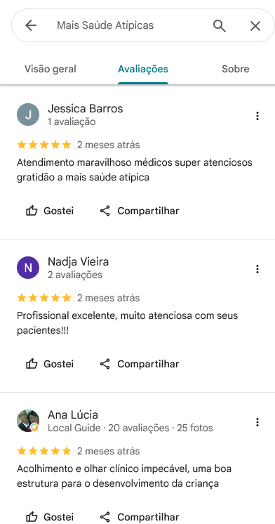 Avaliação no Google 8