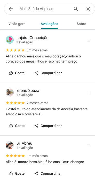 Avaliação no Google 9