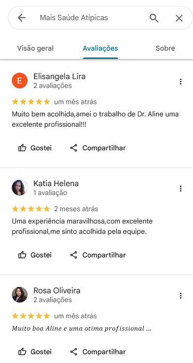 Avaliação no Google 10