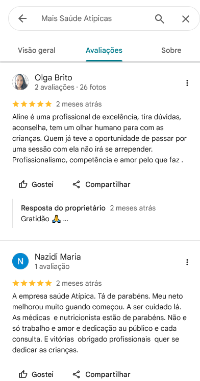 Avaliação no Google 13